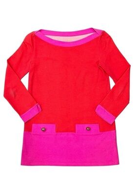 Kate Spade Mazie Top Colorblock Red/Pink Cotton Blend Casual Chic Women’s XXS